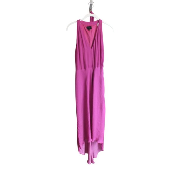 NWOT Banana Republic Mauve Silky High Low V Neck Maxi with Scarf/Tie Side Zip 4 - Picture 1 of 9